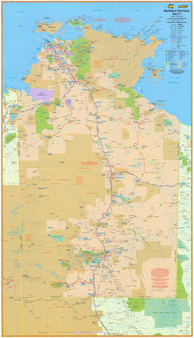 Northern Territory UBD Map 690 x 1000mm Laminated Wall Map