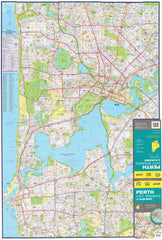 Perth UBD 662 map 690 x 1000mm Laminated Wall Map with Hang Rails