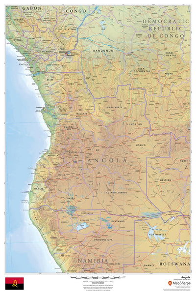 Angola Wall Map 610 x 914mm