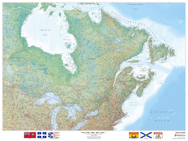 Eastern Canada Wall Map 1219 x 914mm