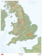 England Wall Map 914 x 1219mm
