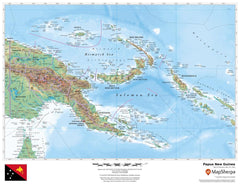 Papua New Guinea Wall Map 559 x 432mm