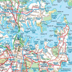 Sydney & Region Hema 1400 x 2000mm Megamap Laminated Wall Map with Hang Rails — map extract showing coverage detail