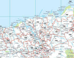 Tasmania Postcode Laminated Wall Map 788 x 935mm
