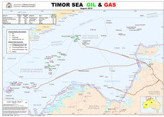 Timor Sea Oil & Gas 1000 x 700mm Wall Map