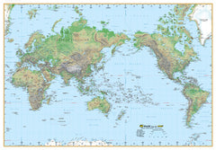 World Physical Mega Map UBD 2000 x 1405mm Laminated