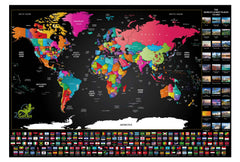 World & Flags Deluxe Scratch Map (New Edition 2021) 810 x 610mm