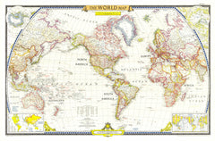 World Wall Map 1951 by National Geographic