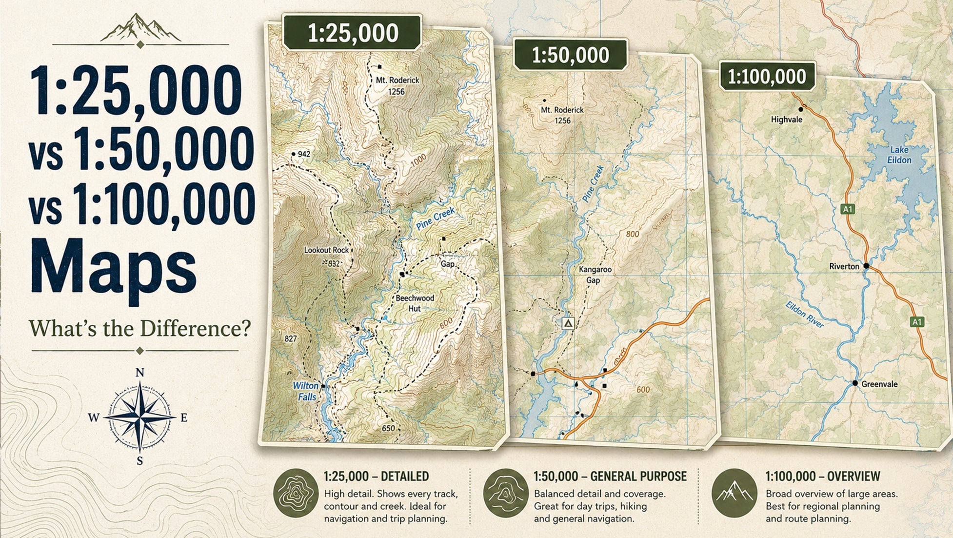 1:25,000 vs 1:50,000 vs 1:100,000 Maps: What’s the Difference?