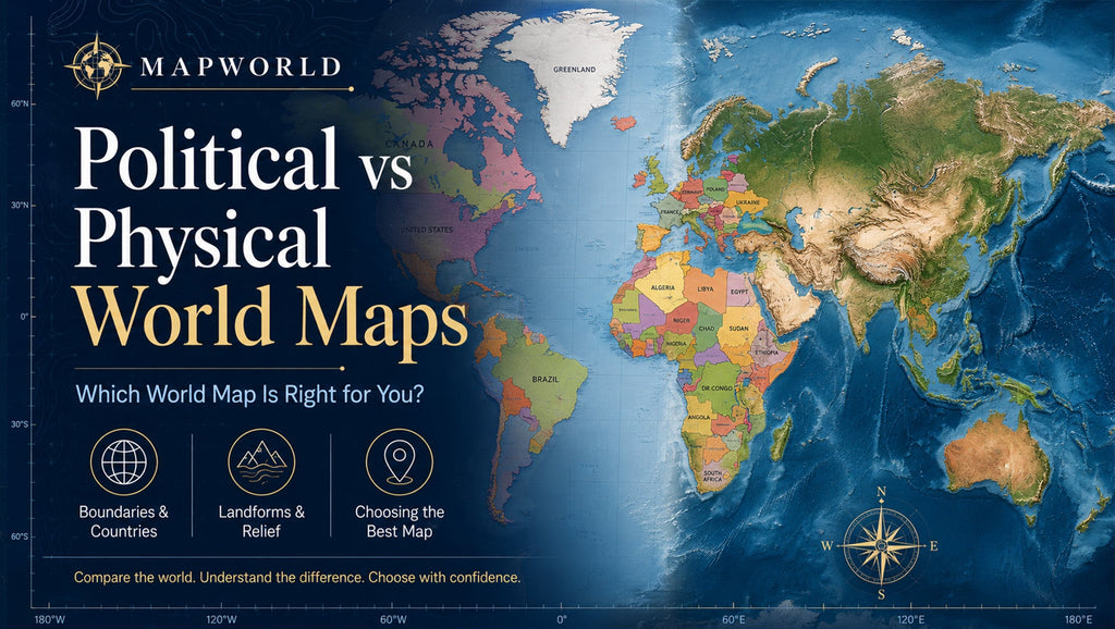Political vs Physical World Maps: Which World Map Is Right for You?