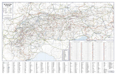 Ski Resort Map of the Alps with Index — map