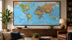World 1:20 million 2000 x 1200mm Wall Map with FREE Map Dots 2026