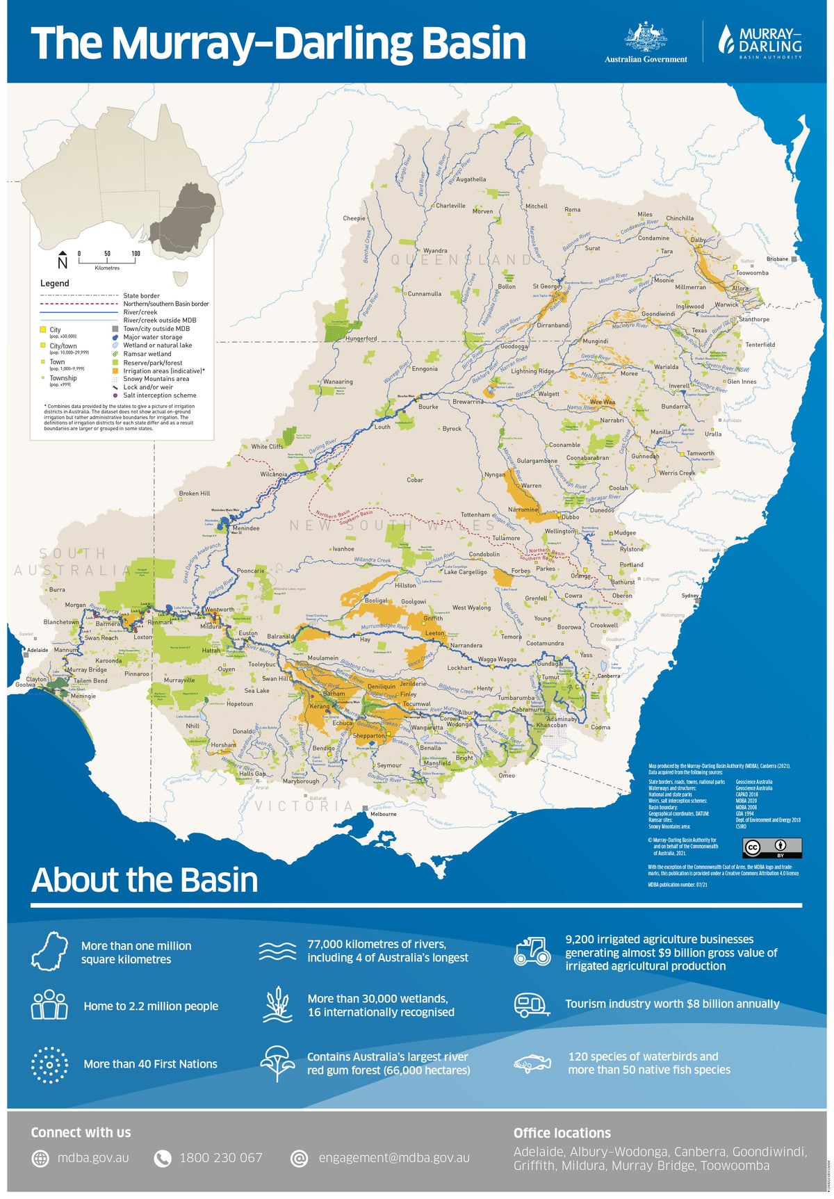 Murray - Darling Basin Wall Map 2021 | Mapworld