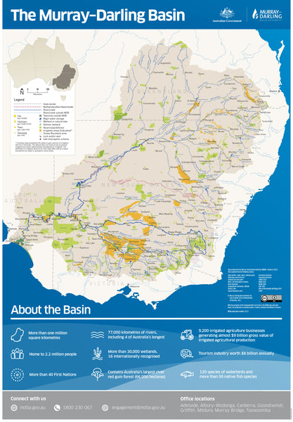 Murray - Darling Basin Wall Map 2021