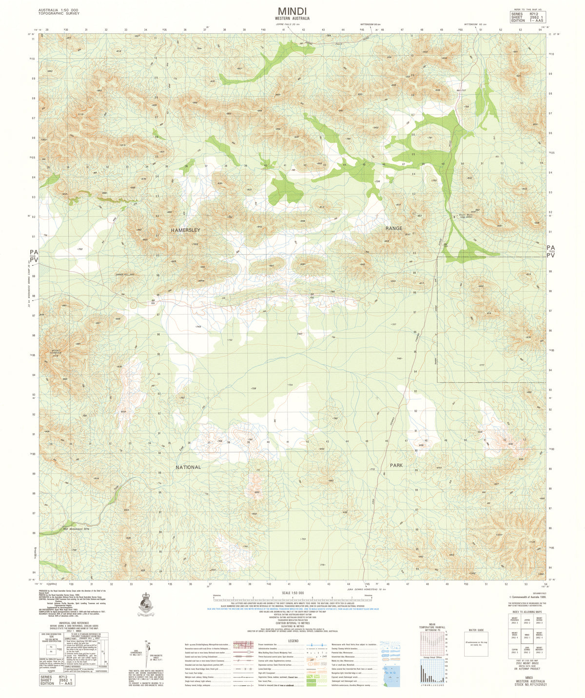 Menidi Maps 2552-1 Mindi 1:50k Topographic Map | Mapworld