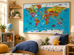 Children's World Wall Map by Collins
