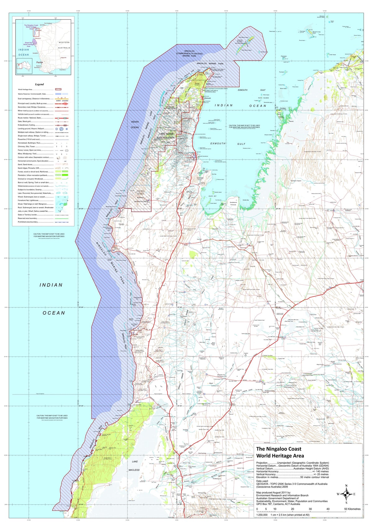 Ningaloo Reef Wall Map | Mapworld