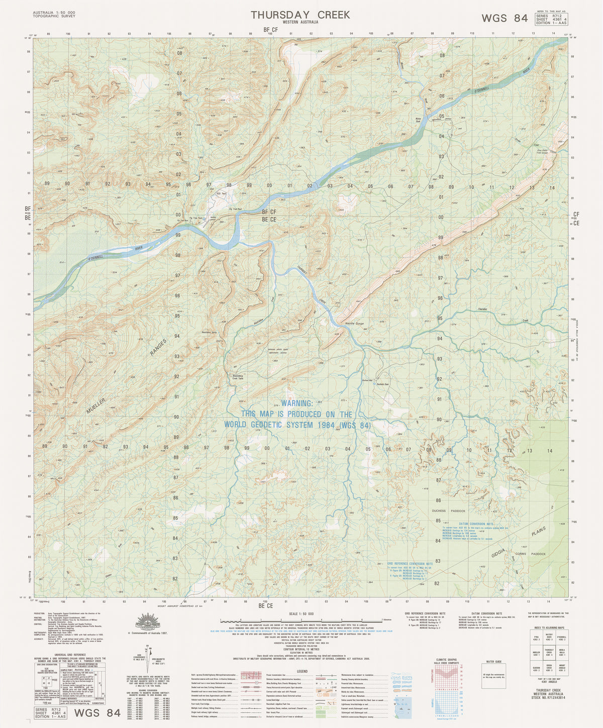 4361-4 Thursday Creek 1:50k Topographic Map | Mapworld