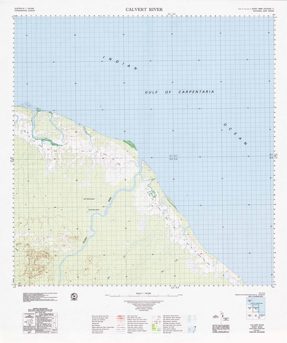Colvert Rive 6465 Calvert River 1:100k Topographic Map | Mapworld