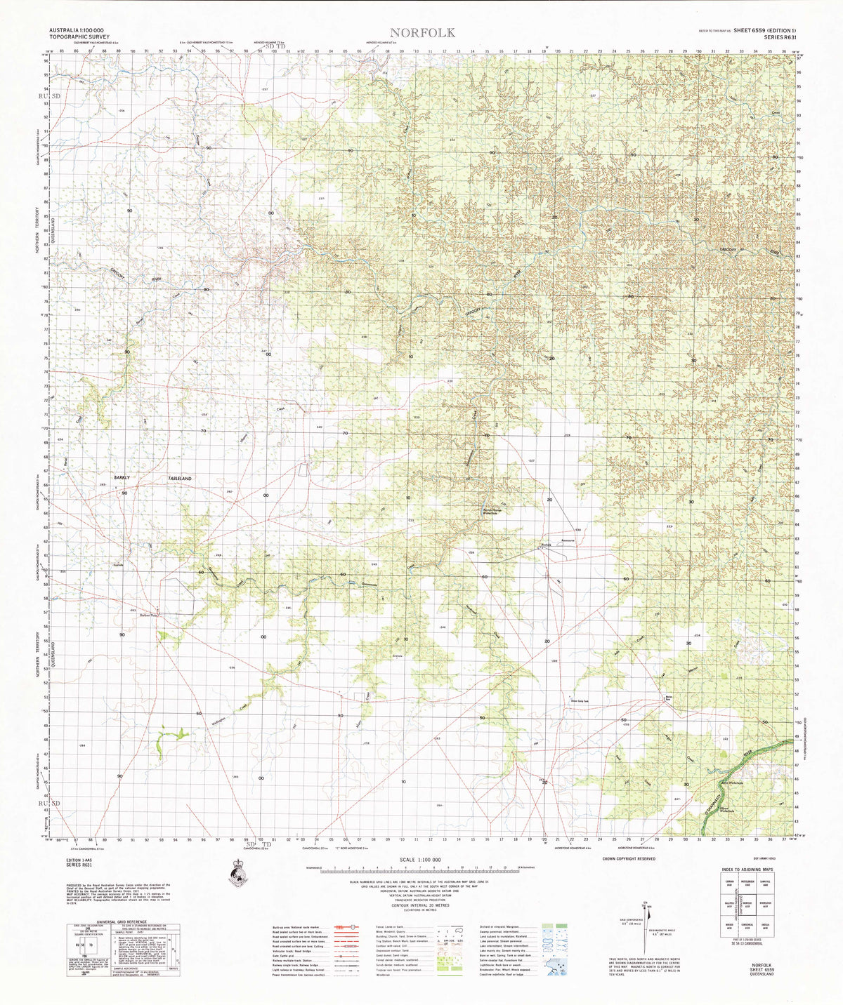 6559 Norfolk 1:100k Topographic Map | Mapworld