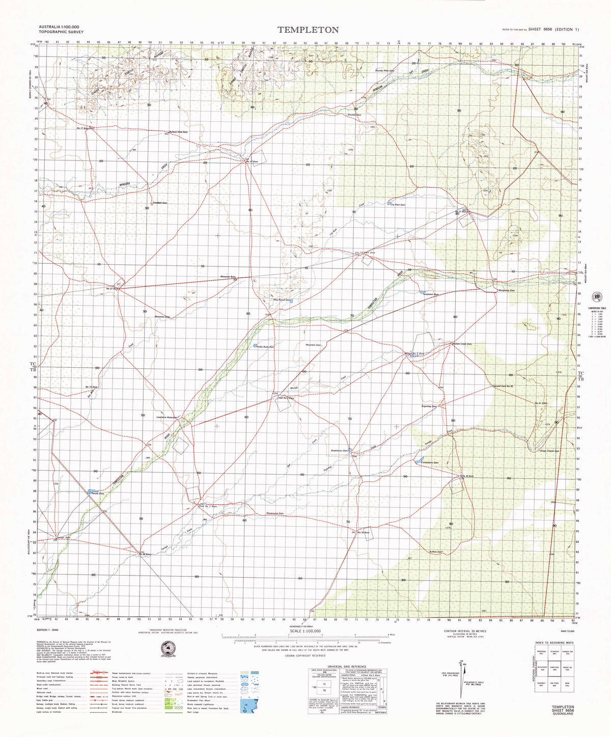 6656 Templeton 1:100k Topographic Map | Mapworld