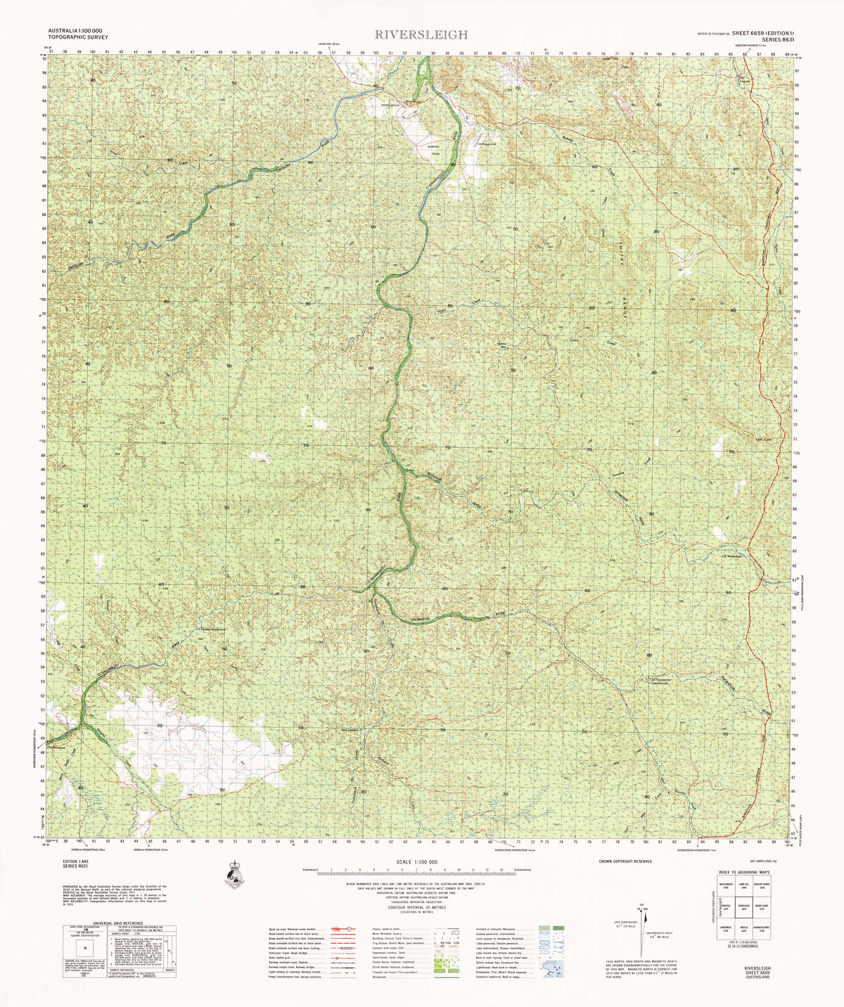 6659 Riversleigh 1:100k Topographic Map | Mapworld