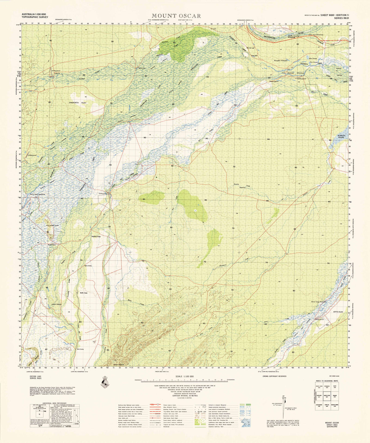 6661 Mount Oscar 1:100k Topographic Map | Mapworld