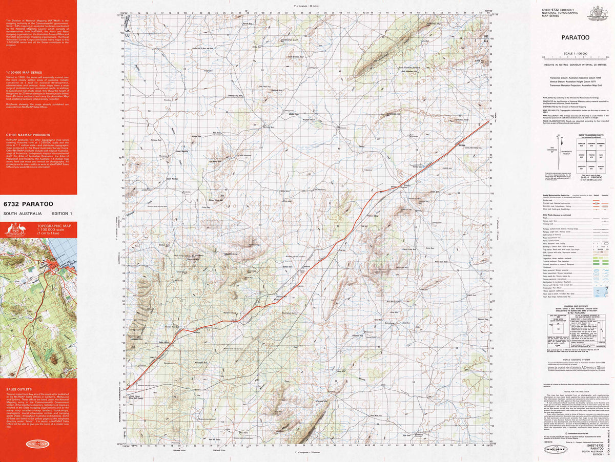 6732 Paratoo 1:100k Topographic Map | Mapworld