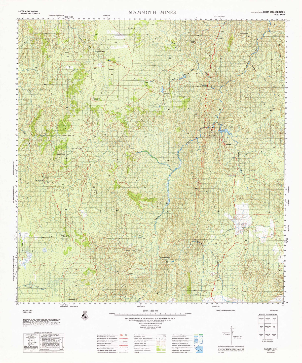 6758 Mammoth Mines 1:100k Topographic Map | Mapworld