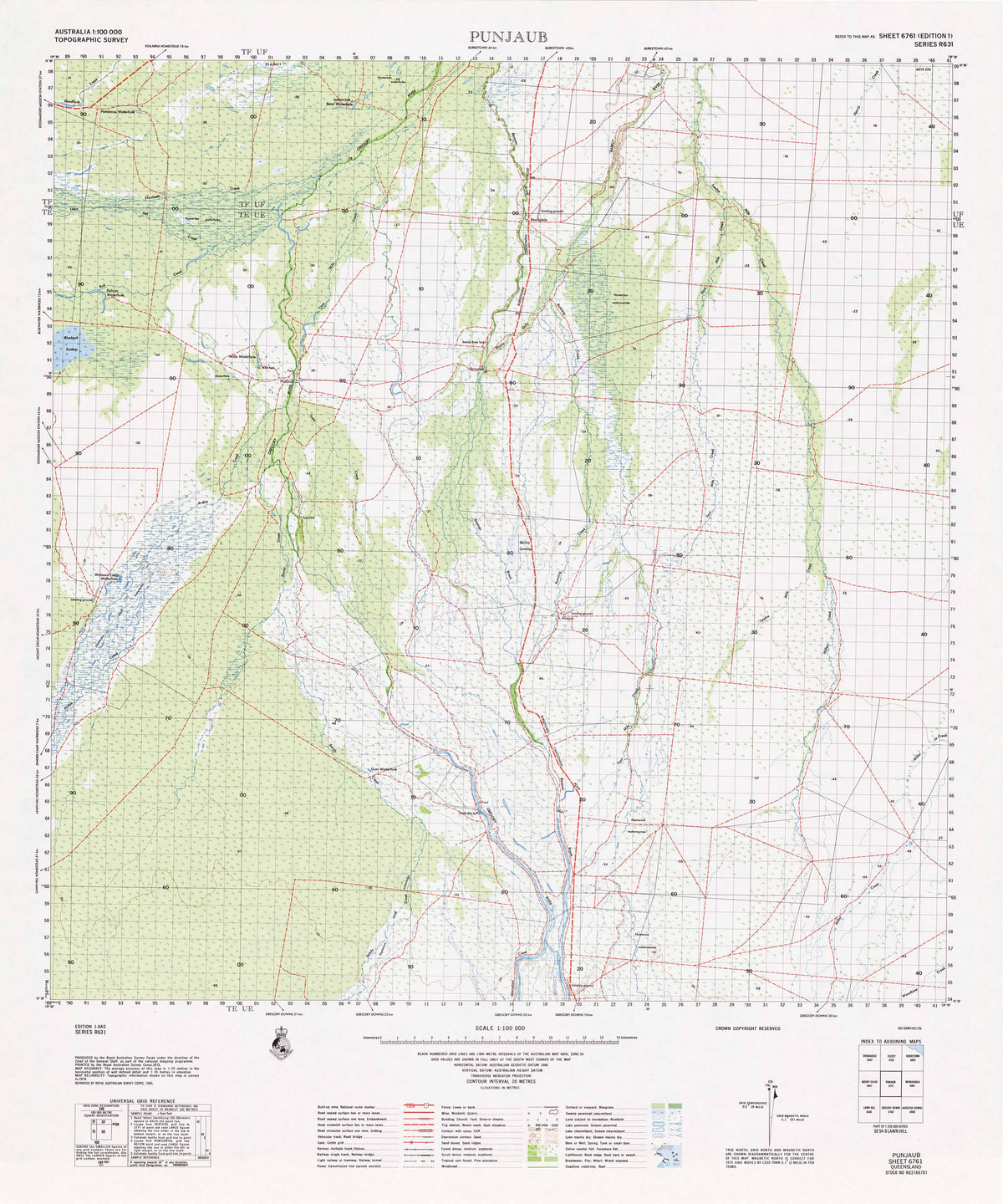 6761 Punjaub 1:100k Topographic Map | Mapworld