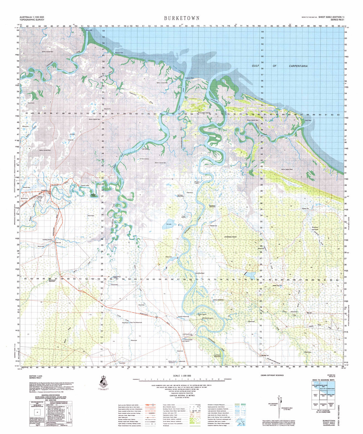6862 Burketown 1:100k Topographic Map | Mapworld