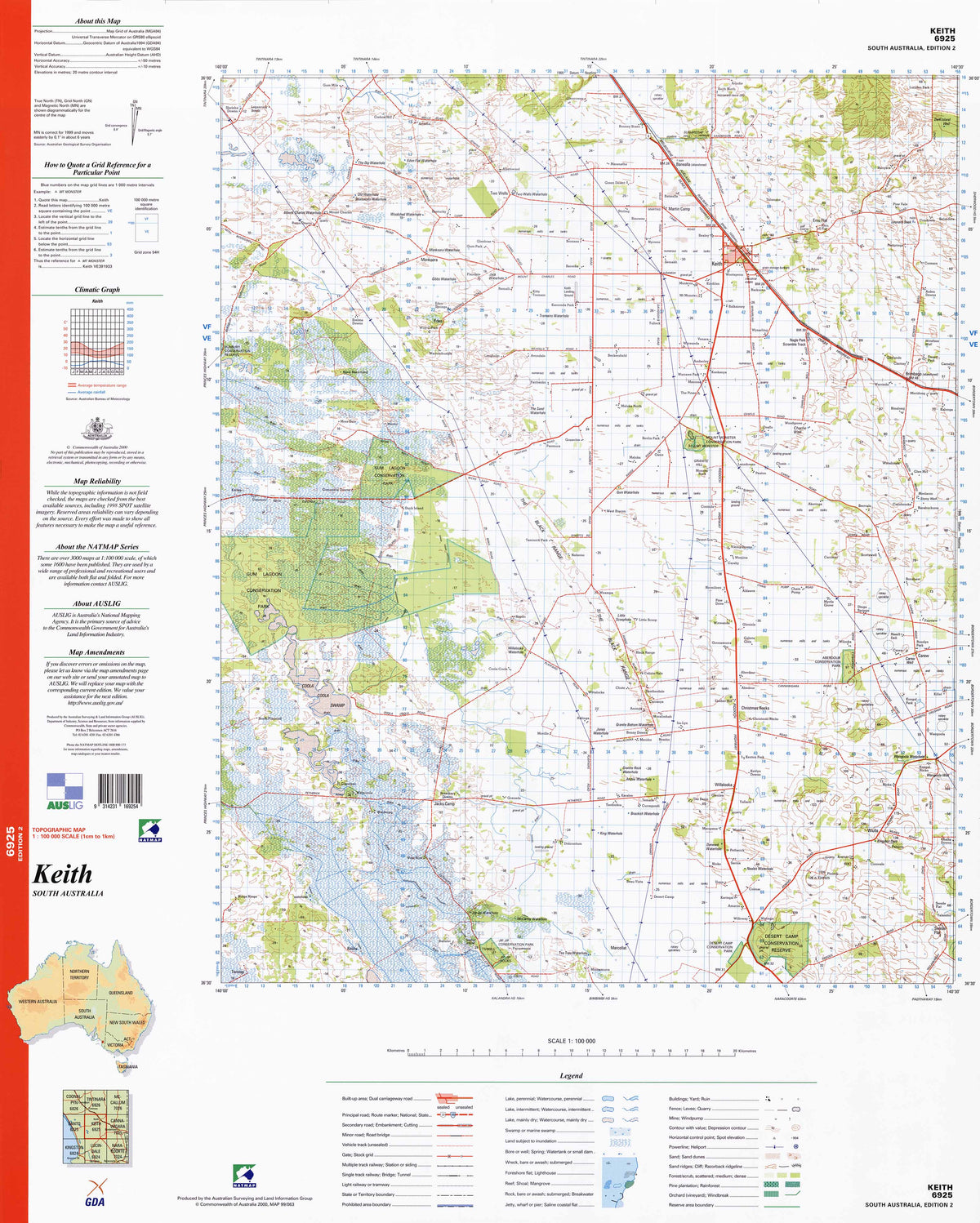 6925 Keith 1:100k Topographic Map | Mapworld