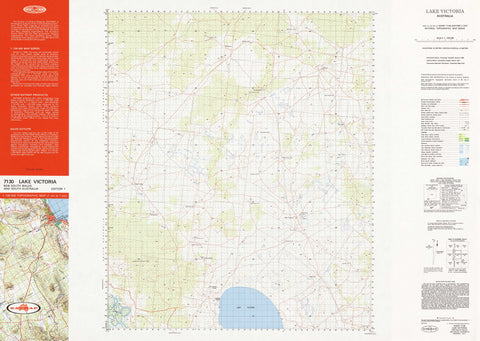 7130 Lake Victoria 1:100k Topographic Map