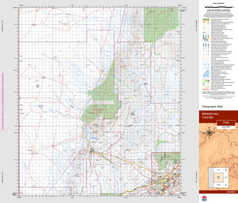 Broken Hill 7134 Topographic Map 1:100k