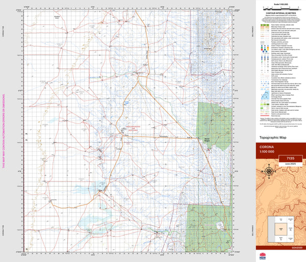 Corona 7135 Topographic Map 1:100k