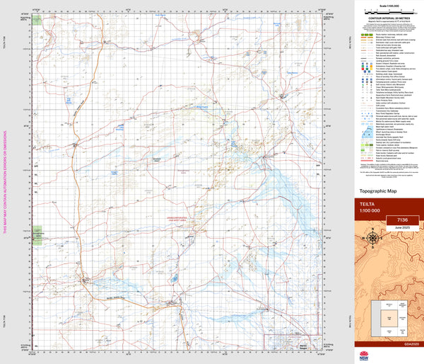 Teilta 7136 Topographic Map 1:100k | Mapworld