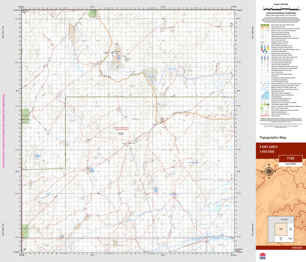Fort Grey 7139 Topographic Map 1:100k