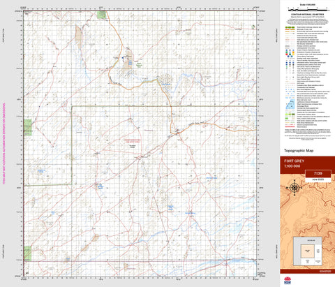 Fort Grey 7139 Topographic Map 1:100k