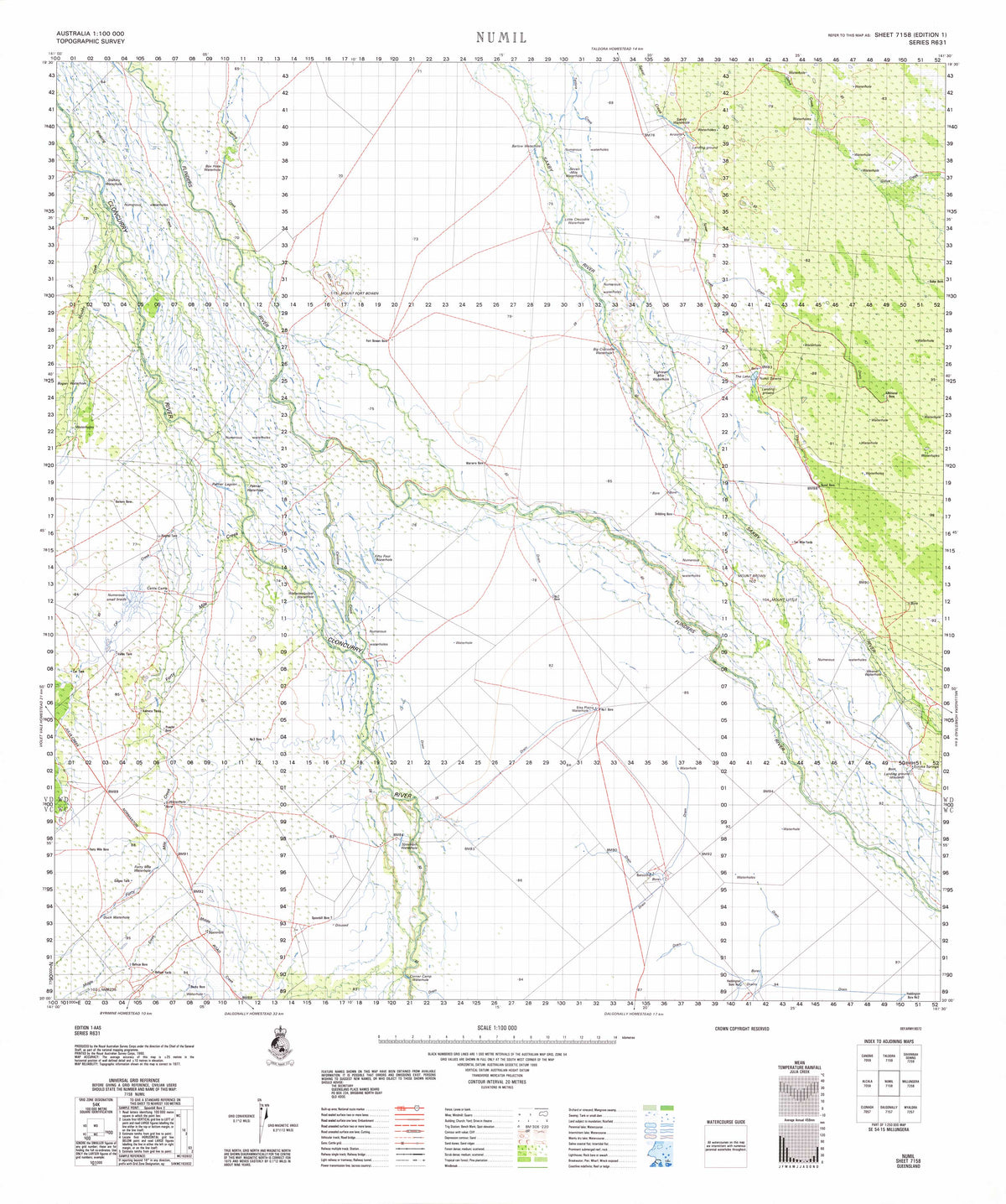 7158 Numil 1:100k Topographic Map | Mapworld