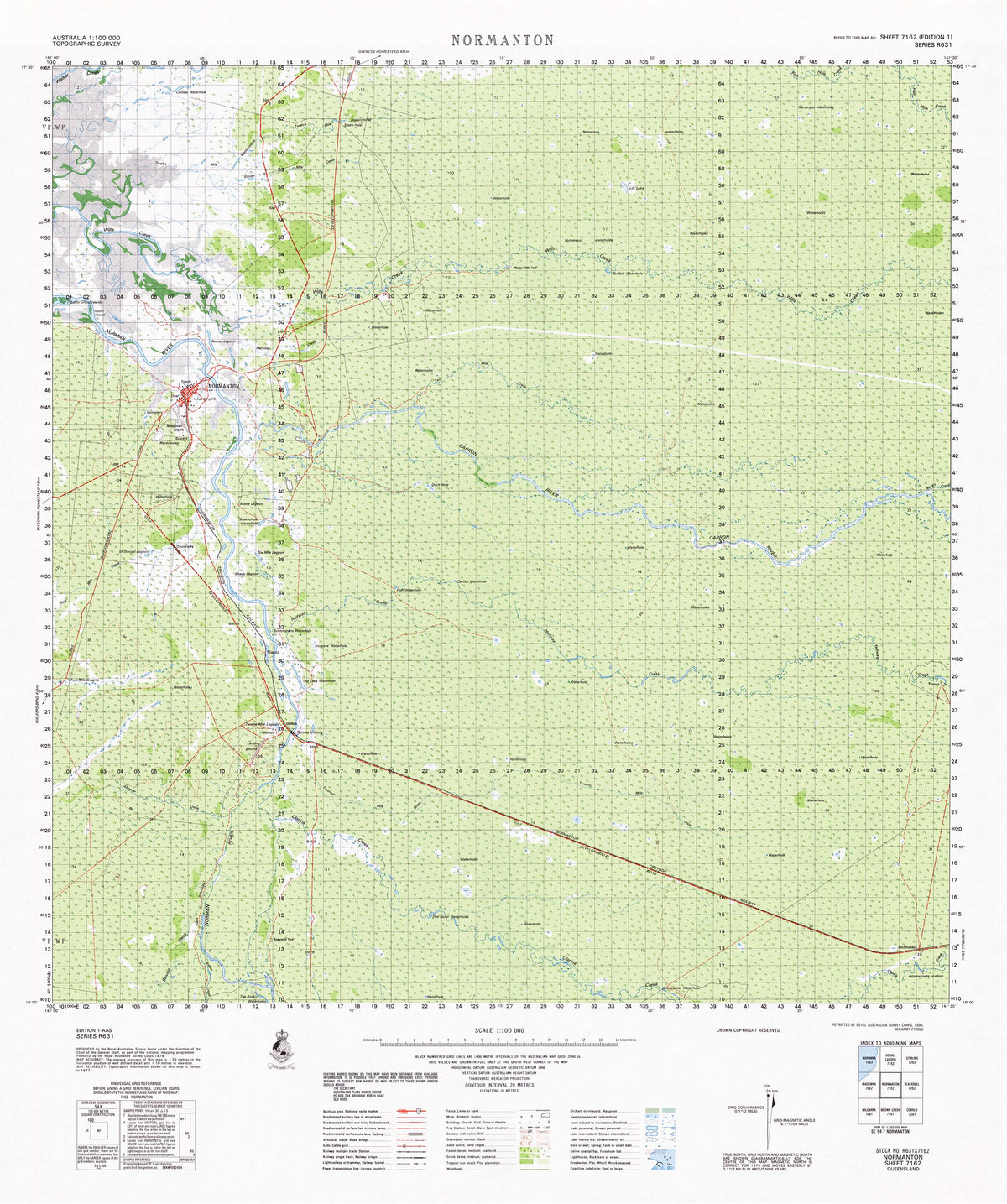 7162 Normanton 1:100k Topographic Map | Mapworld