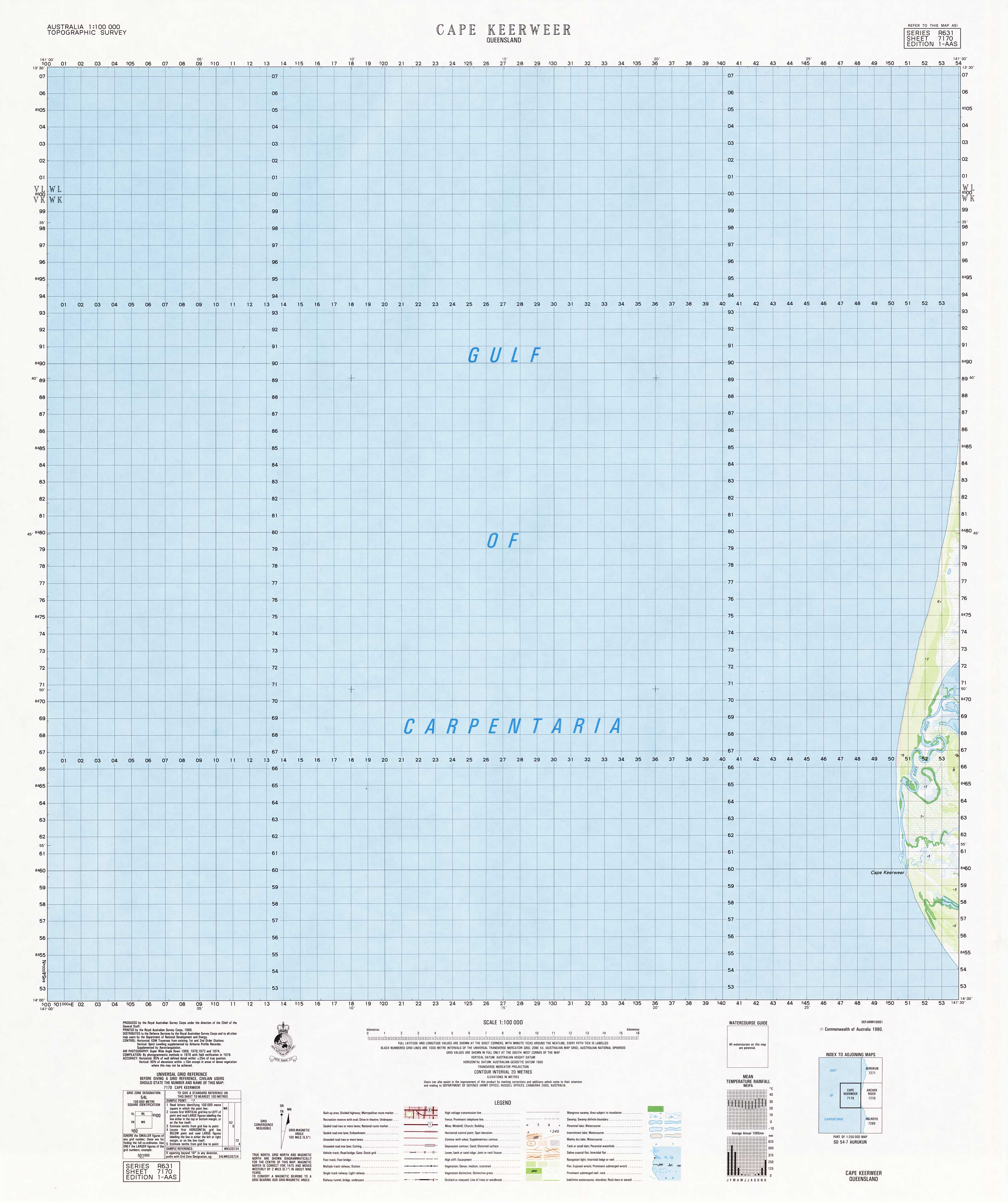 Buy 7170 Cape Keerweer 1:100k Topographic Map