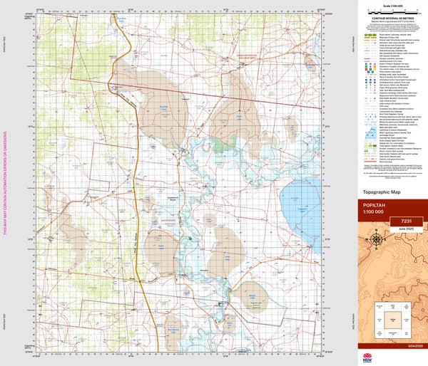 Popiltah 7231 Topographic Map 1:100k | Mapworld