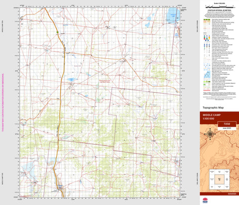 Middle Camp 7232 Topographic Map 1:100k | Mapworld
