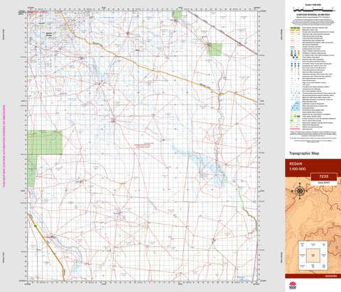 Redan 7233 Topographic Map 1:100k | Mapworld