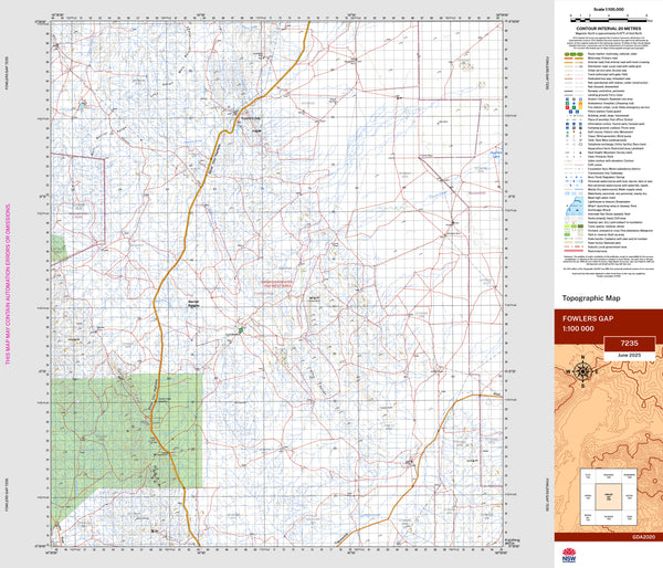 Fowlers Gap 7235 Topographic Map 1:100k