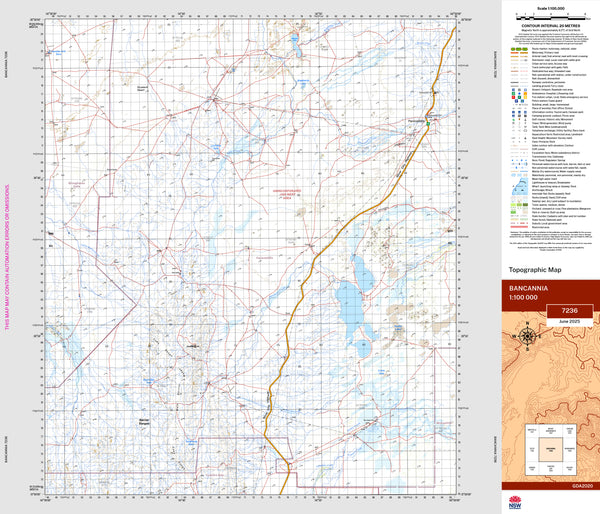 Bancannia 7236 Topographic Map 1:100k