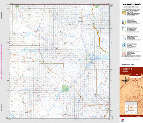 Olive Downs 7239 Topographic Map 1:100k | Mapworld