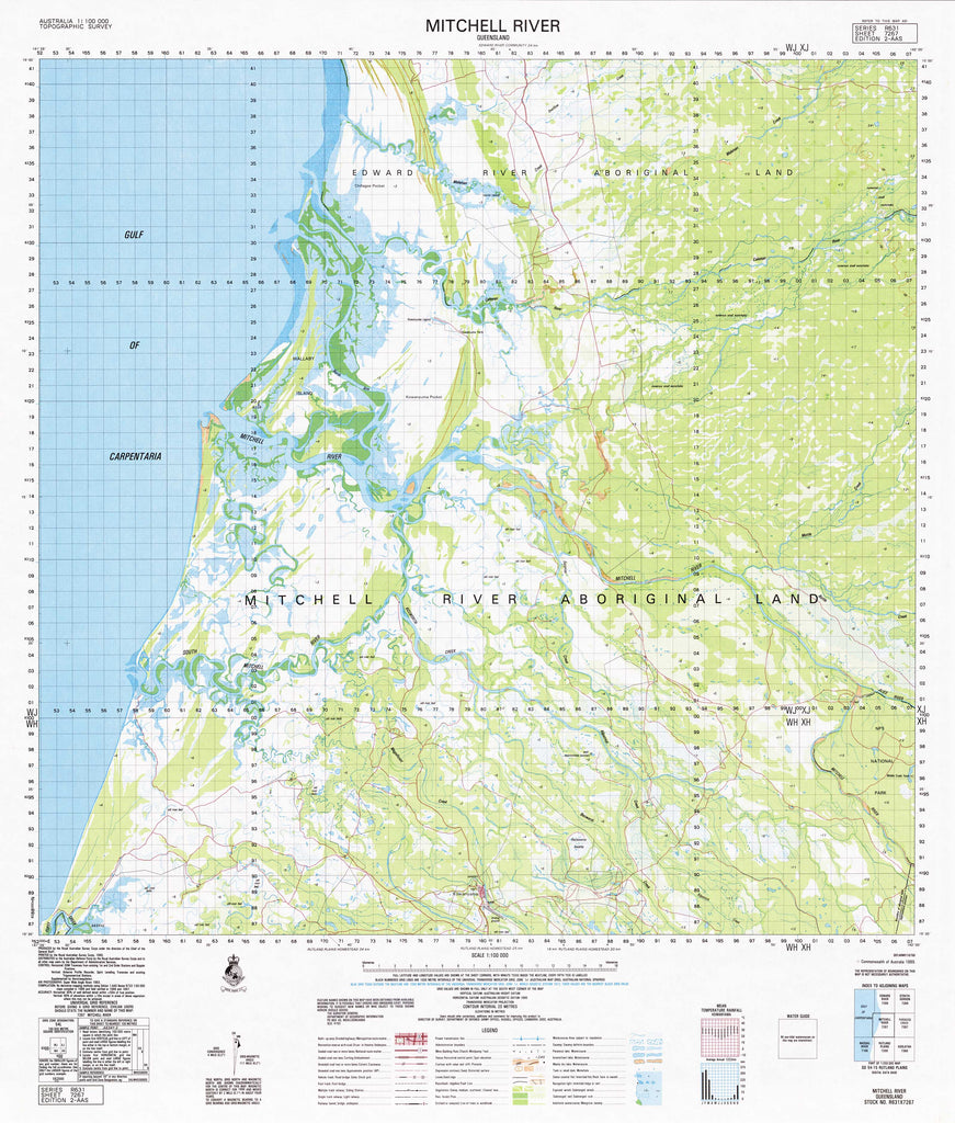 7267 Mitchell River 1:100k Topographic Map | Mapworld
