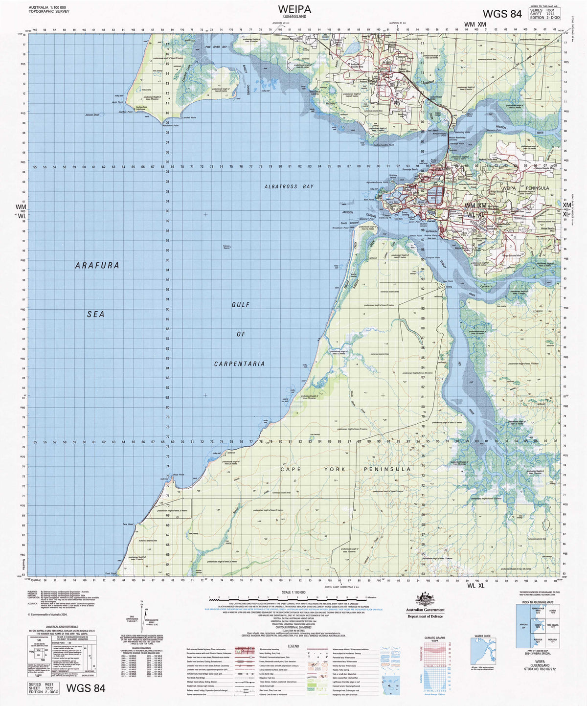 7272 Weipa 1:100k Topographic Map | Mapworld