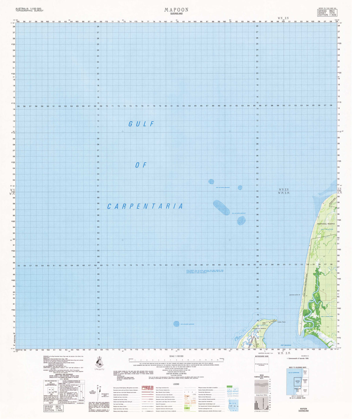 7274 Mapoon 1:100k Topographic Map | Mapworld